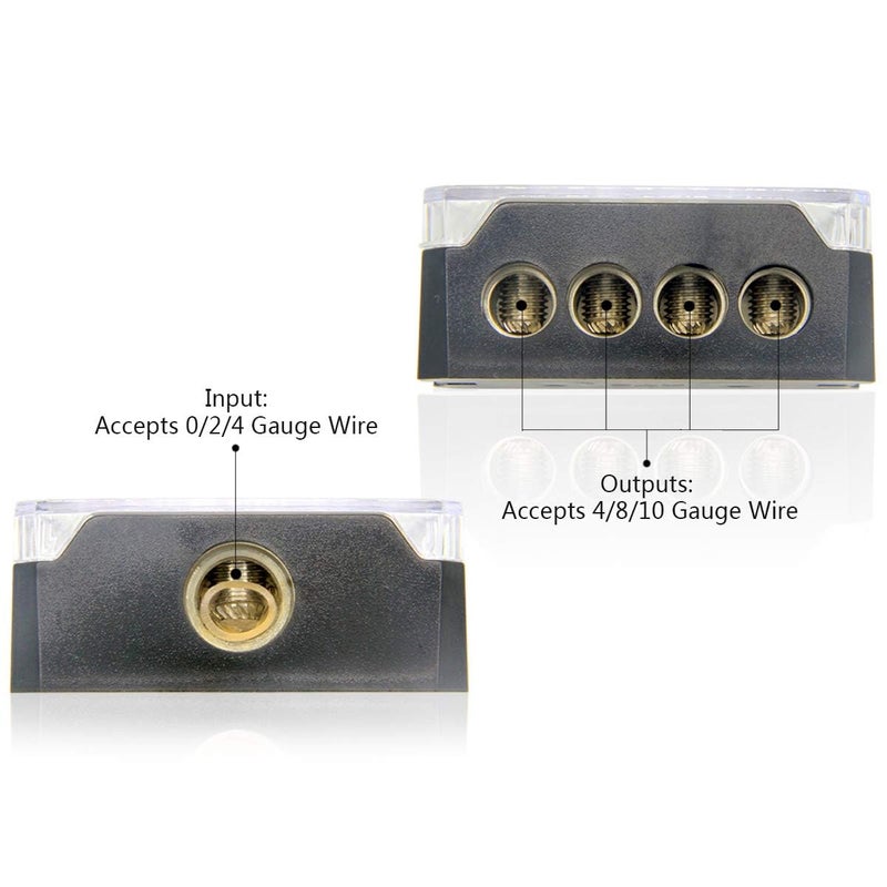 ZOOKOTO 1/0 Gauge in to 4 Gauge Out Power Distribution Block Platinum Series(4 Way) - Image 5